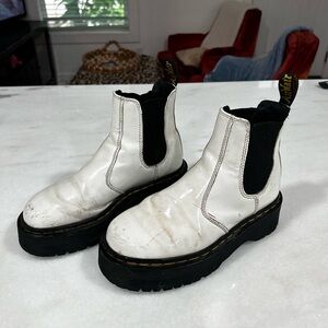White Doc Marten Platform Chelsea Boots